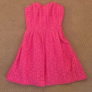 Pink Lilly Pulitzer strapless dress